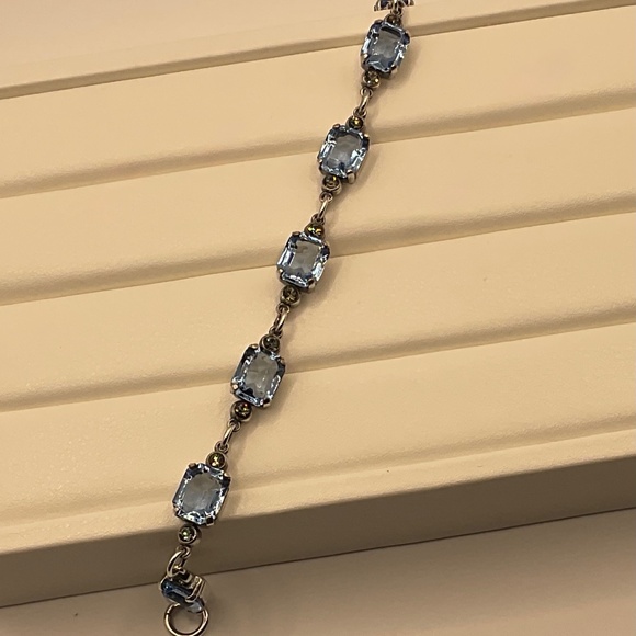 Vintage Catherine Popesco Blue and Silver Bracelet - Picture 4 of 12